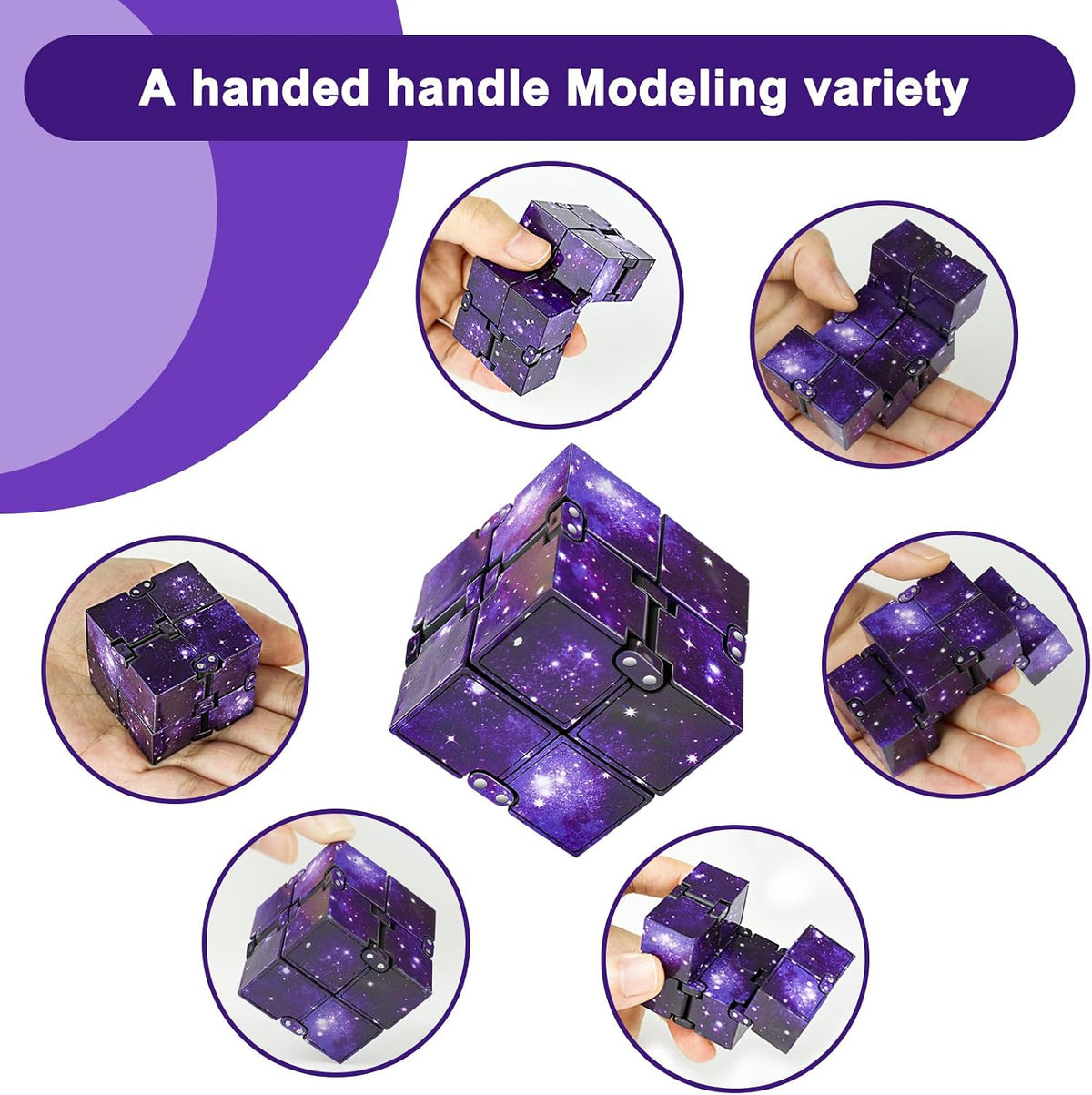 InfinityCube Fidget Toys for Kids and Adults - Purple / 1 - image 2