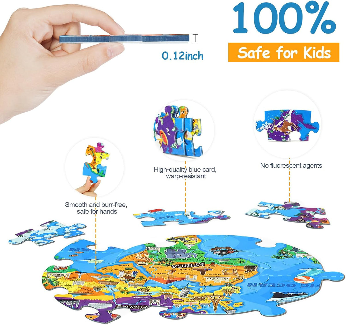 DIGOBAY glow in the dark solar system floor puzzle with planets, astronauts and space probe - view 5