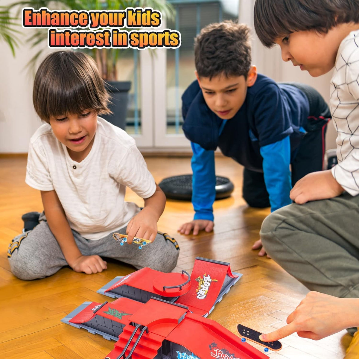 Gr8ware 6-in-1 fingerboard skate park with half pipe ramp and mini finger skateboards - view 15