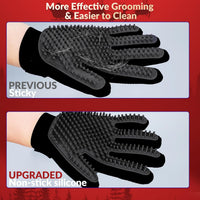 Pet Hair Removal Glove with 255 Silicone Tips for Dogs & Cats - Black - image 2