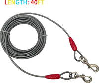 30ft Reflective Tie-Out Cable for Heavy Dogs Up to – Essentials for Dogs - 250lbs40ft / Red & Cool Grey - image 2