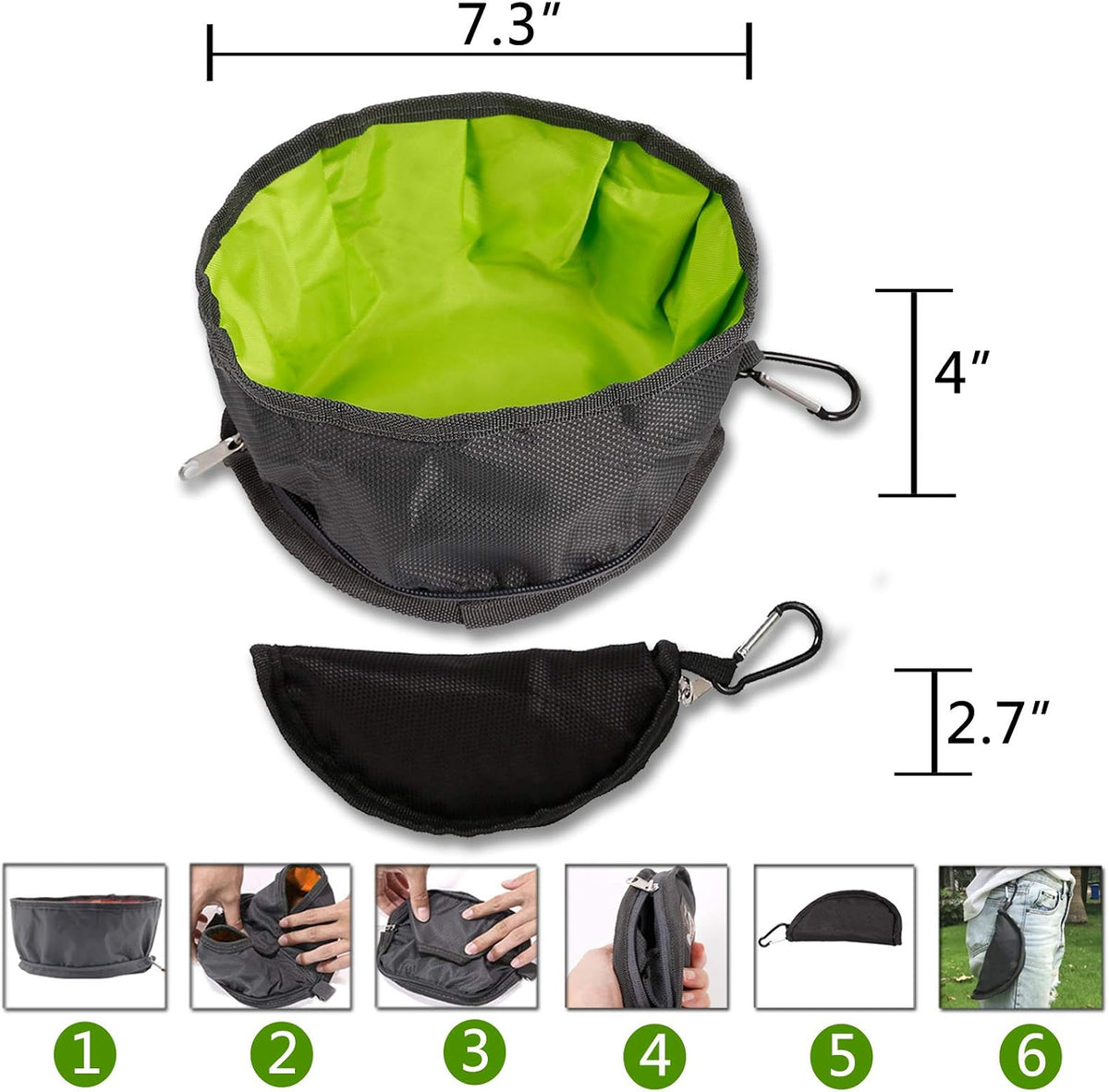 2 Pcs Collapsible Dog Bowls for Travel, Foldable - image 3