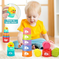 Qirptey Montessori Toys Toddler Stacking & Cups Blocks Sensory Bin - image 3