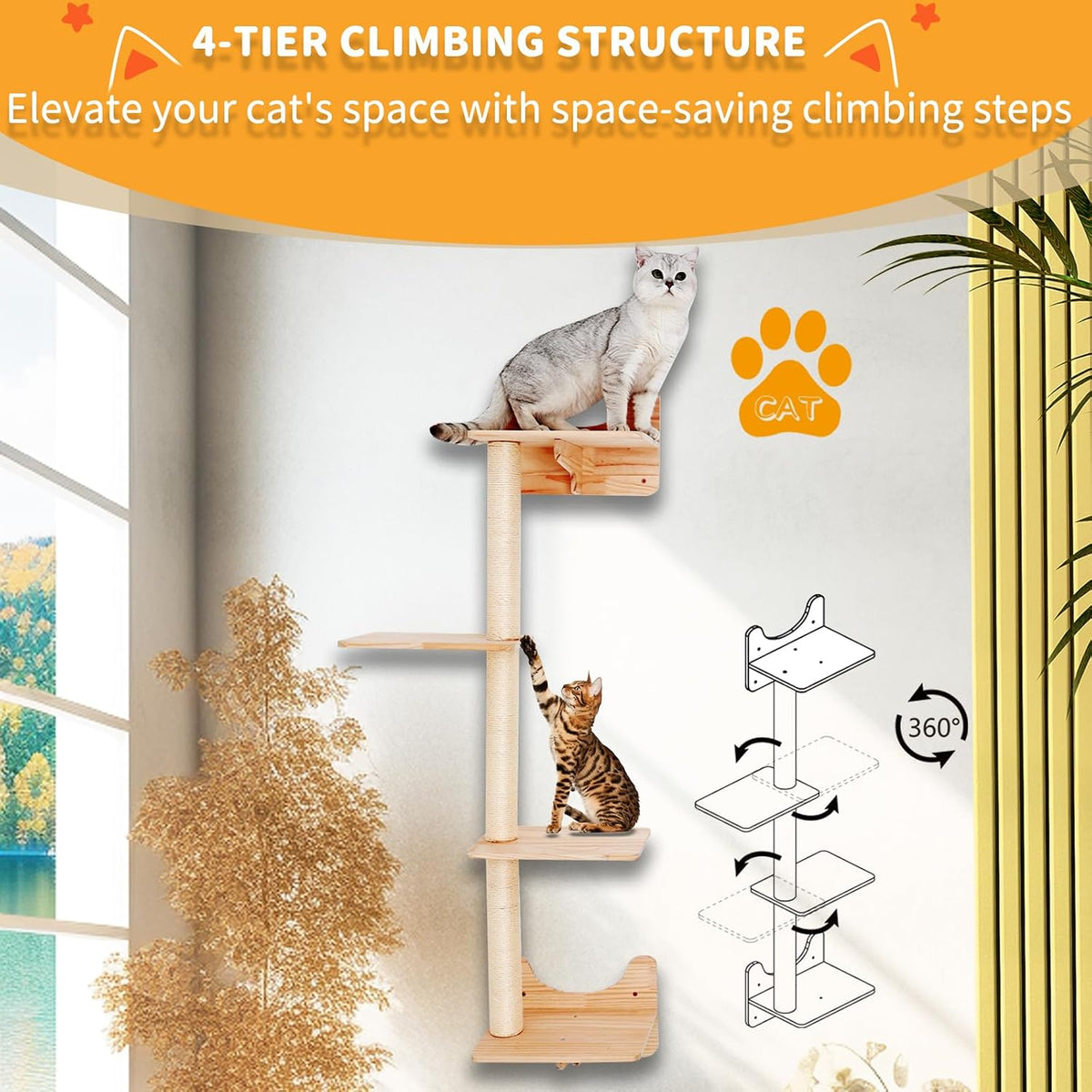 NOVGOBHOT Cat Wall Shelves for Large Cats - 10 PCS - image 4