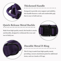 Tactical Dog Collar, Adjustable Military Training Nylon Pet Collar, Black L – Essentials for Dogs - Purple / Small :Width 1",Neck 11.4-13.7" - image 2