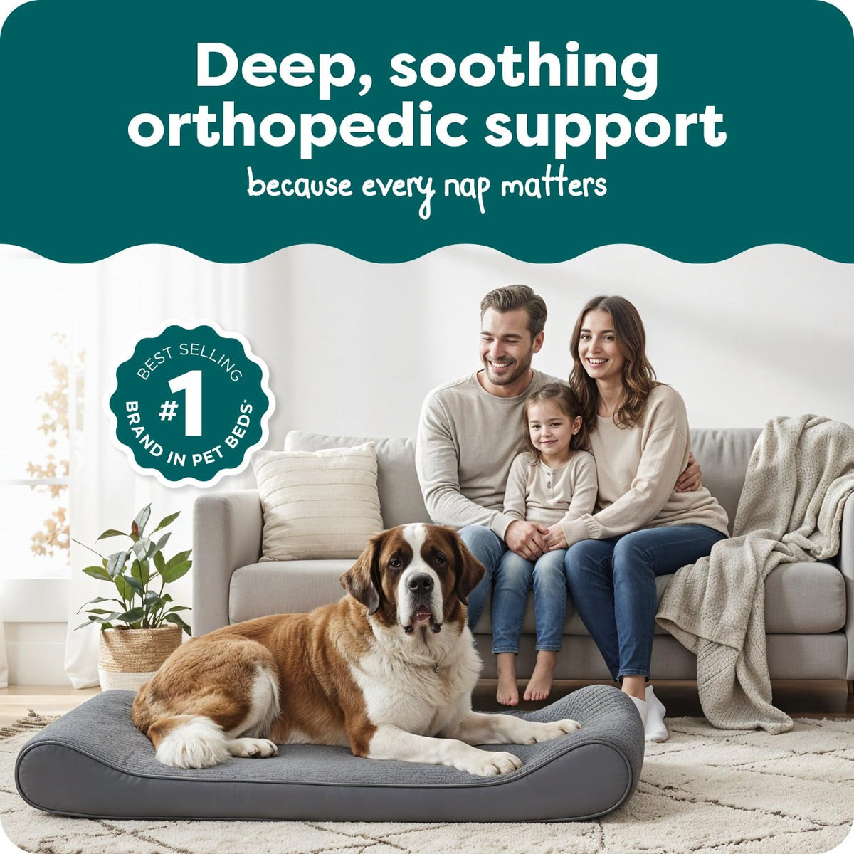 FurHaven Orthopedic Dog Bed for Large Dogs - Giant/XXXL / Gray - image 2