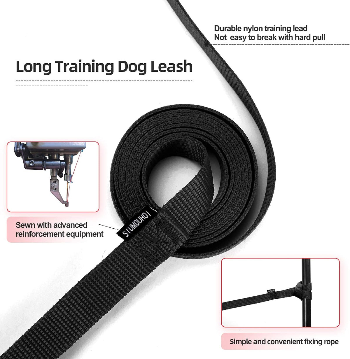 Dog/Puppy Obedience Recall Training Agility Lead, Great for Play - Black / 30 Feet - image 3