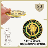 Nosiny 20 Pcs Armor of God Coins Metal Christian Challenge Coins - Retro - image 3