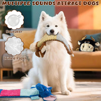 2 Pack No Stuffing Dog Squeaky Toys - Elephant&Monkey&Cattle - image 3