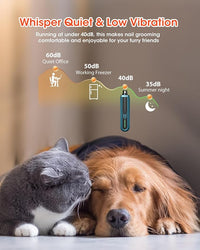 Super Powerful Dog Nail Trimmers, Dog Nail Clipper and Dog Nail Grinder Combo, Ultra Quiet, 3 Speeds, 4 Bright Lights, with Travel Lock, for Small, Meddium and Large Dogs, Cats, Small Animals