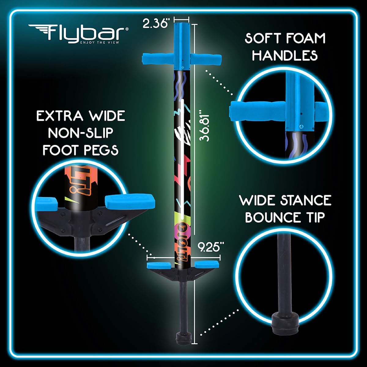 Flybar Jolt Pogo Stick for Kids - Retro Rocket Led - image 2