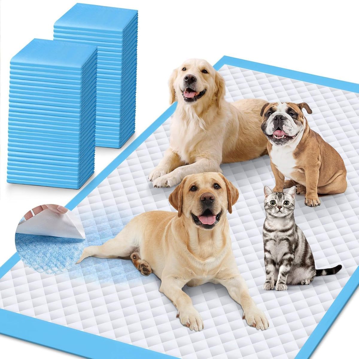 Enormous 37"x 54" Dog Training Potty Pads - 37"x54" Blue(40counts)