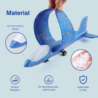 Wesfuner 3 Pack Foam Airplane Launcher Toys - Blue&green&orange / Small - image 4