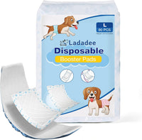 Disposable Dog Diaper Liners Booster Pads for Male & Female Dogs - L-80Count