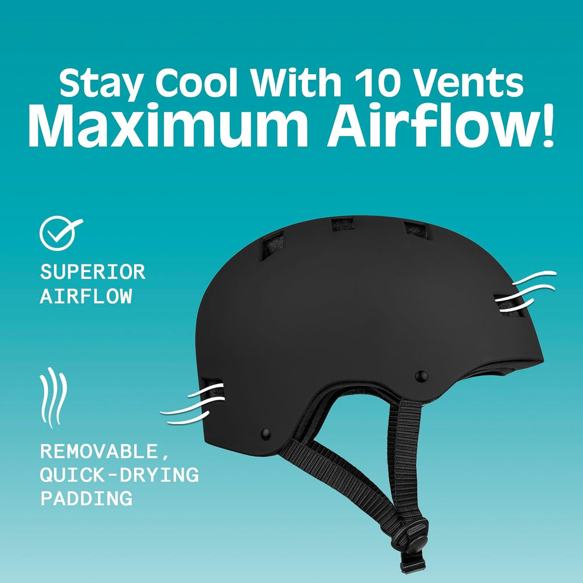 Retrospec Dakota Protective Bike Helmet, Skateboard, Scooter - Matte Black / Large - image 3