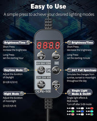 Pawfly 38 W Aquarium LED Light for 36" to 45" Tanks 24/7 Extendable Fish Tank with Full Spectrum IP68 Waterproof Light with D/N Mode Single Color Effects Timer and Adjustable Brightness