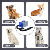 2400w 75m/s Dog Dryer for Pet Grooming, High Velocity Pet Hair Dryer with Heater, Adjustable Speed, 4 Nozzles and a Comb, Blue