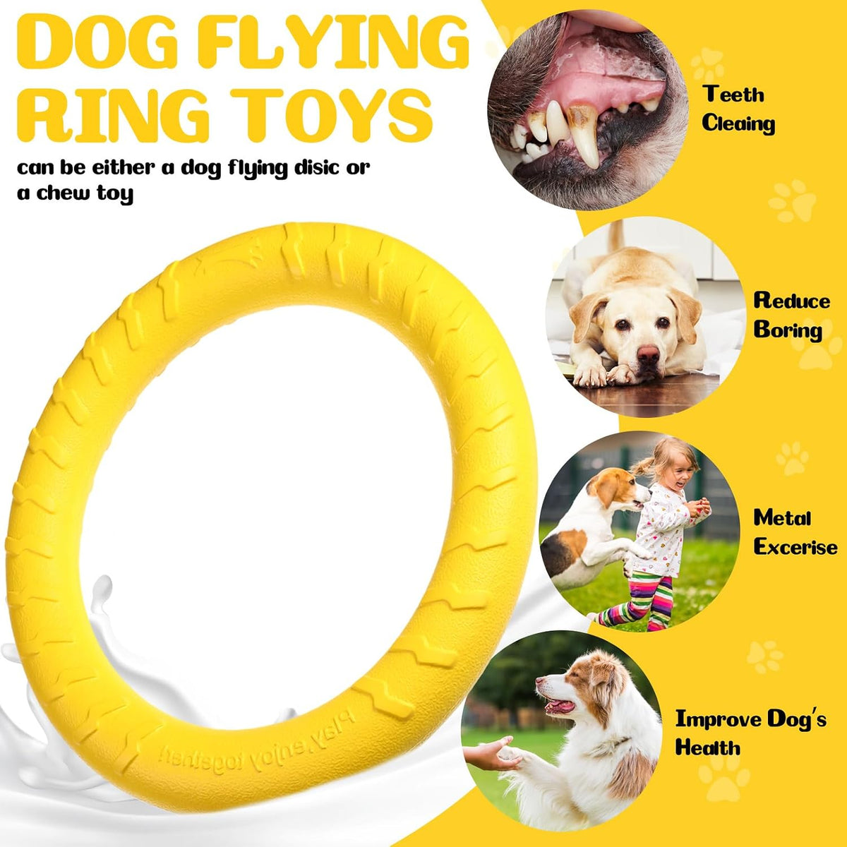 4 Pack 7.48 Inch Dog Ring Toy for Large Medium Dog Training - Assorted / 7.48 Inch - image 2