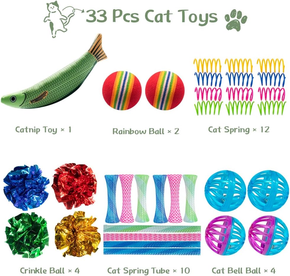 33-Pack Cat Toys for Indoor Cats & Kittens, Interactive Cat Toy – Essentials for Cats - image 2