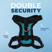 Voyager Escape-Proof Step-in Harness & Leash, Moss Green - Turquoise/Black Trim / XXXS (Chest: 10.5 - 13") - image 2