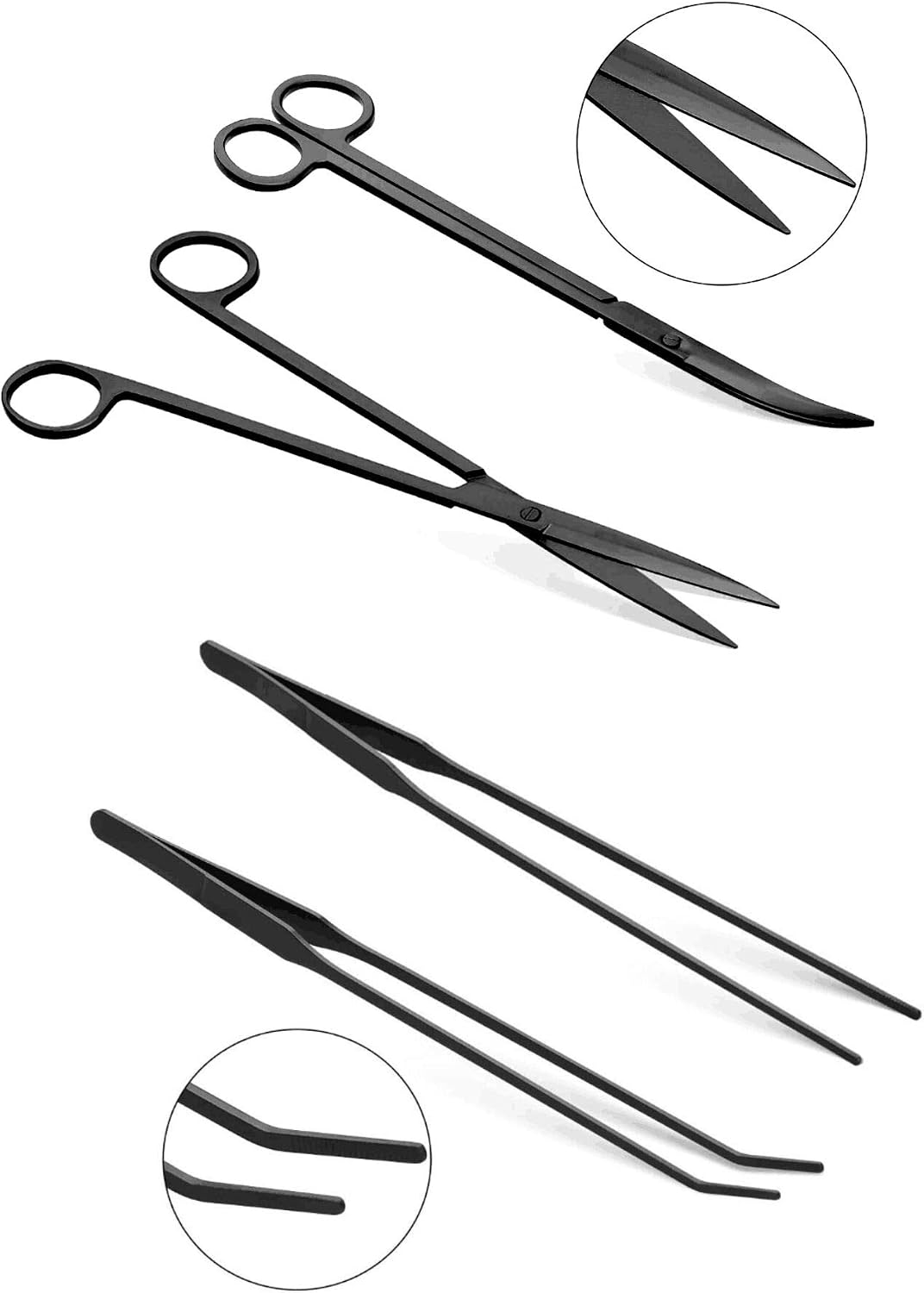 Aquascaping Tools 7 in 1 Kit Aquarium Plant Scissors Tools Set Curved - image 4