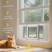 Cat Door for Window & Small Dog, Quick Damage-Free Install - XL: Fits 36"-40" Width / Standard Height(H:12.9") - image 3