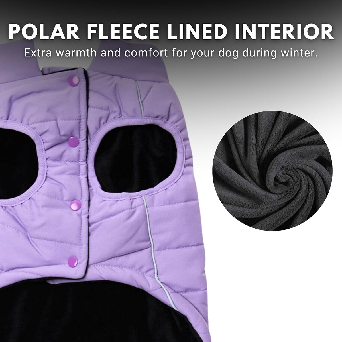 Spark Paws Dog Winter Coat Jacket - Lilac / Medium - image 2