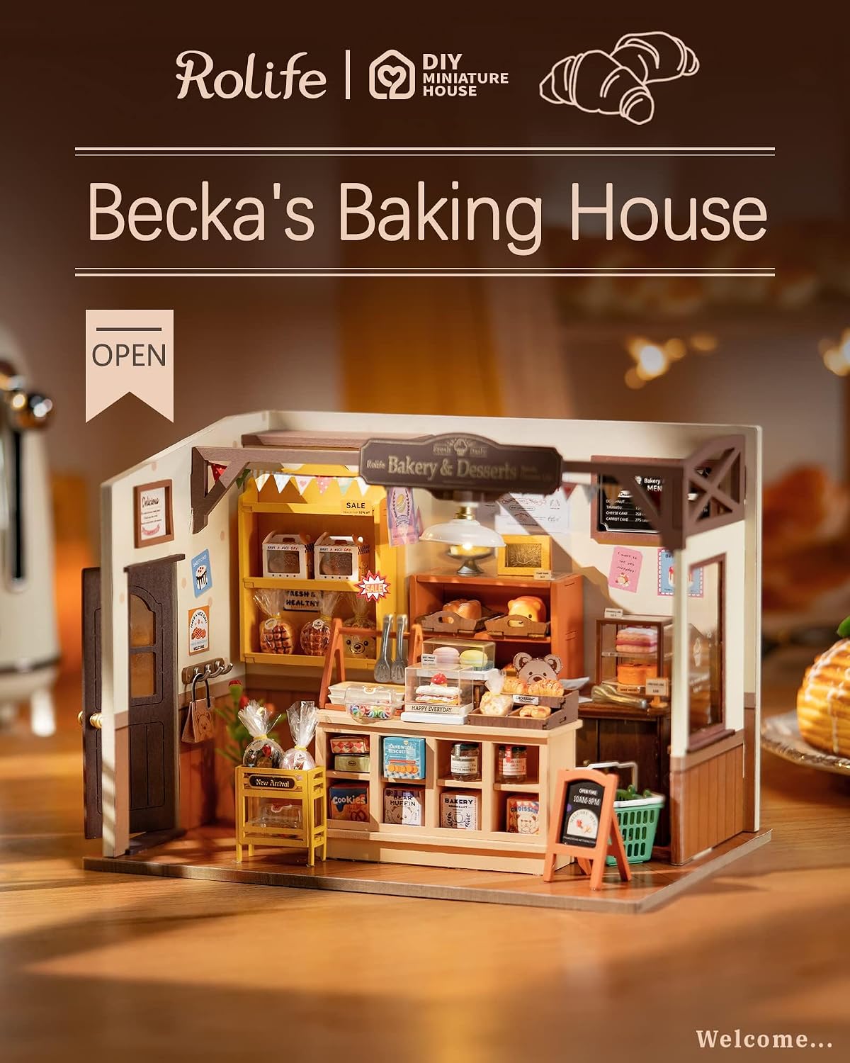 Rolife Baking Kitchen DIY miniature house kit lit with LED light - view 7