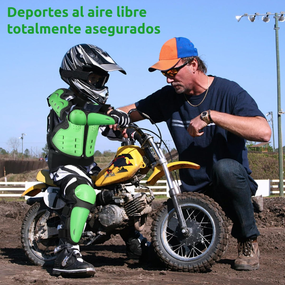 JUSTDOLIFE youth dirt bike gear set with chest protector, knee and elbow pads - view 11