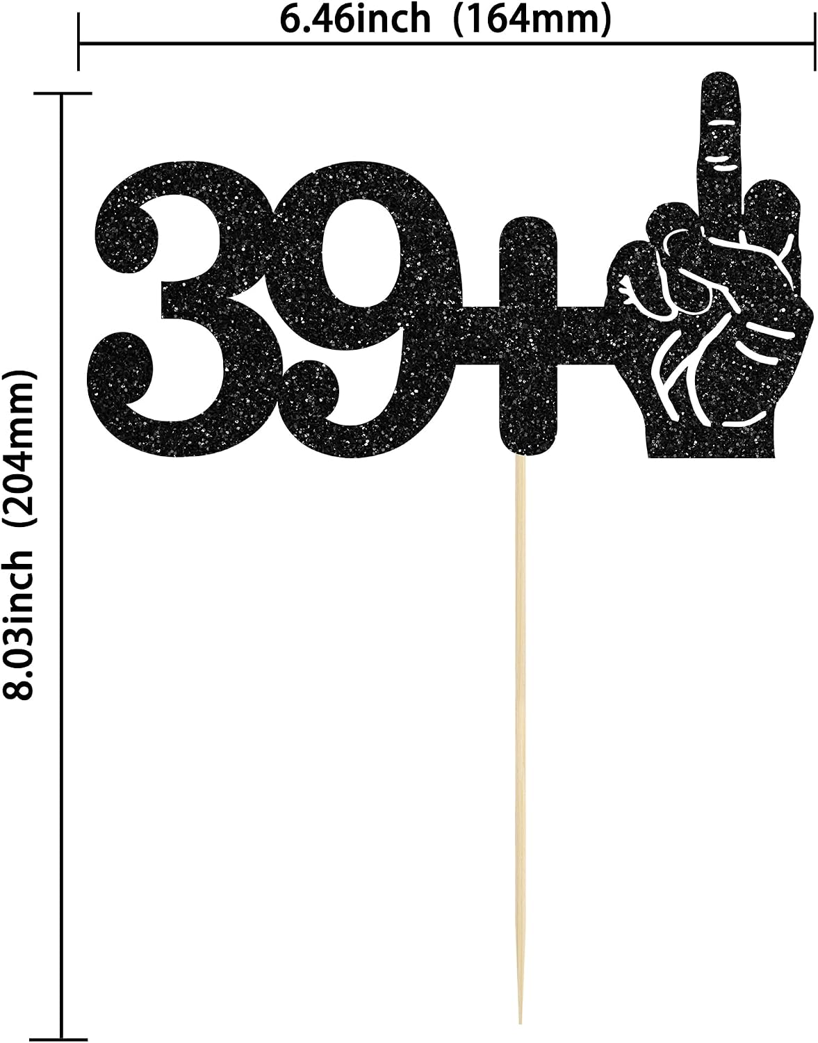 Ephlyn 1Pc 49+1 Black Glitter Cake Topper 50th Birthday Party Cake - 40th-1Pcs / Black - image 2
