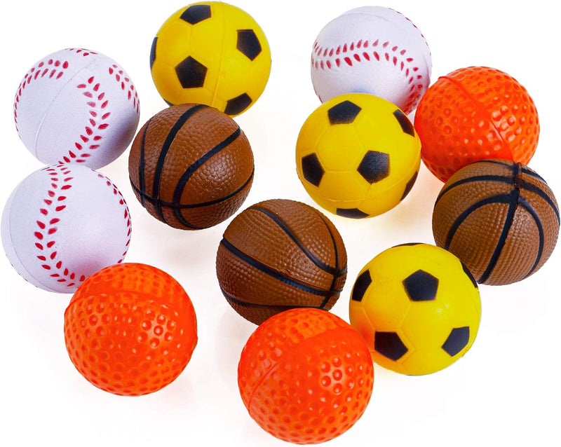 CHIWAVA 12PCS 1.6" Soft Rubber Foam Cat Toy Ball Kitten Sponge Sport