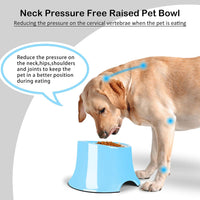Tilted Elevated Dog Bowls Non-Slip & Non-Spill Pet Feeder - L/3 Cup / Blue - image 2
