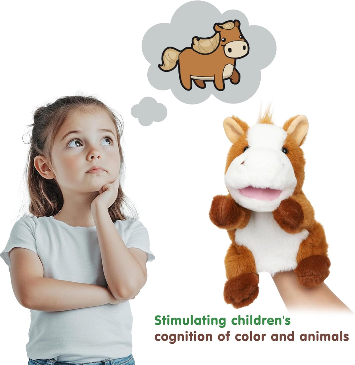 Easfan 12.5 inch plush puppy hand puppet with movable mouth and soft fur - view 11