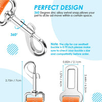 SlowTon Double Dog Seat Belt for Car with Elastic Bungee Buffer - J.Orange / 2 Small in 1 - image 4