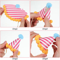 10pcs Colorful Mini Party Hats - Colorful pom-poms - image 3