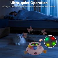 Cat Toys Interactive Rechargeable 3in1 Whack a Mole Cat Toy, Fluttering Butterfly, Track Balls, Touch Activated Automatic Kitten Toys for Indoor Cats