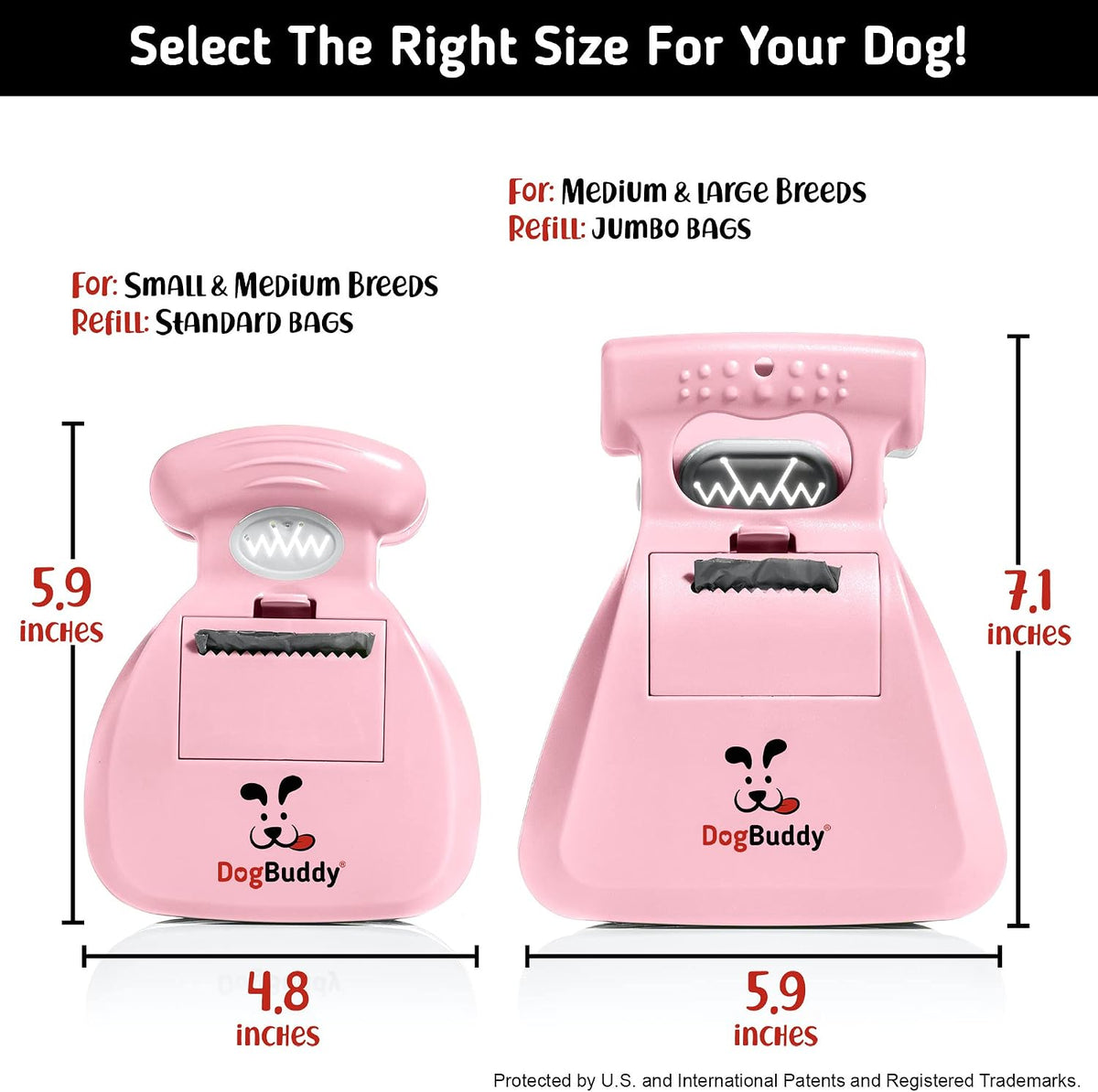 DogBuddy Pooper Scooper, Portable Dog Pooper Scooper - Medium / Pink - image 2