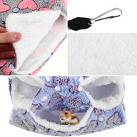 Abbylike 9 Pieces Rat Hammock 3 Tier Guinea Pig Ferret Hammocks Small - Purple, Brown, Gray / Heart - image 3