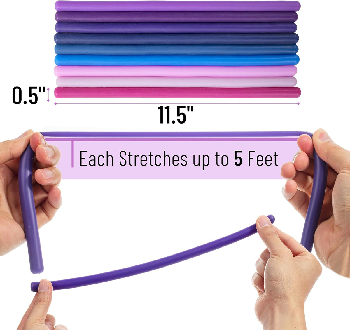 Mr. Pen, Monkey Noodle Fidget Toy, Colorful - Magic Castel / 9 Pack - image 3