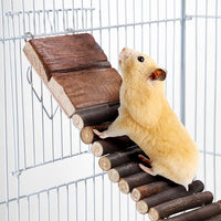 Hamiledyi Hamster Suspension Bridge Rat Long Bendy Bridge Wooden Climbing Ladder Cage Accessories for Syrian Hamster Gerbil Mouse Rat(21.6x2.7 inch(L*W))