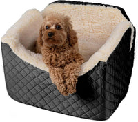 Snoozer Lookout I Car Seat, Dog Car Seats for Small Dogs - Black Quilted / Medium