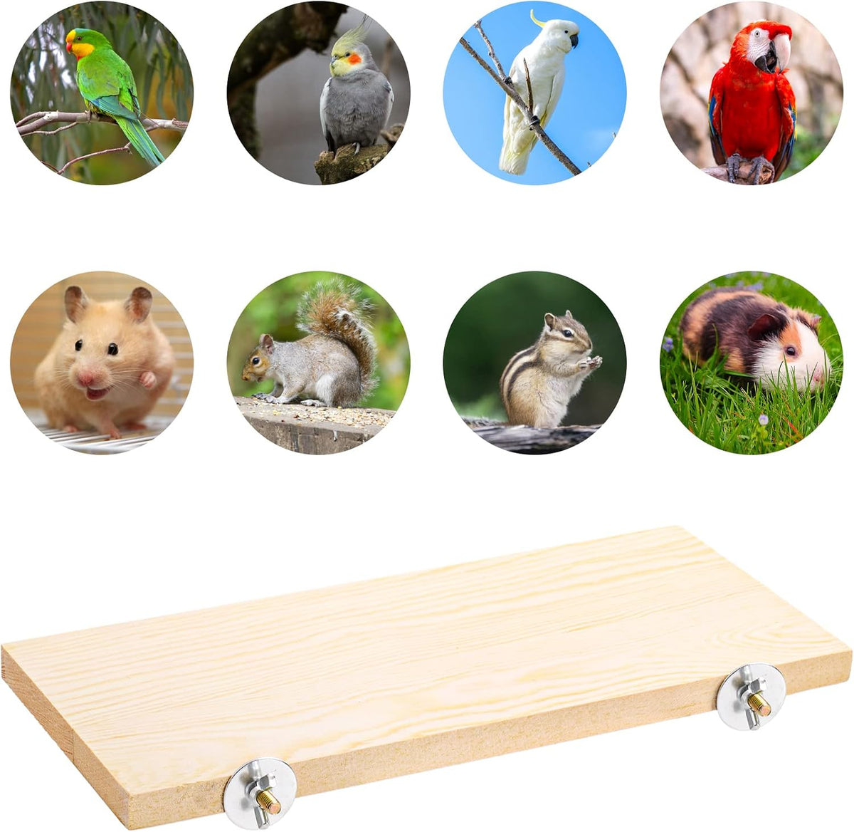 Okllen 3 Pack Bird Perch Stand, Parrot Wood Platform - image 4
