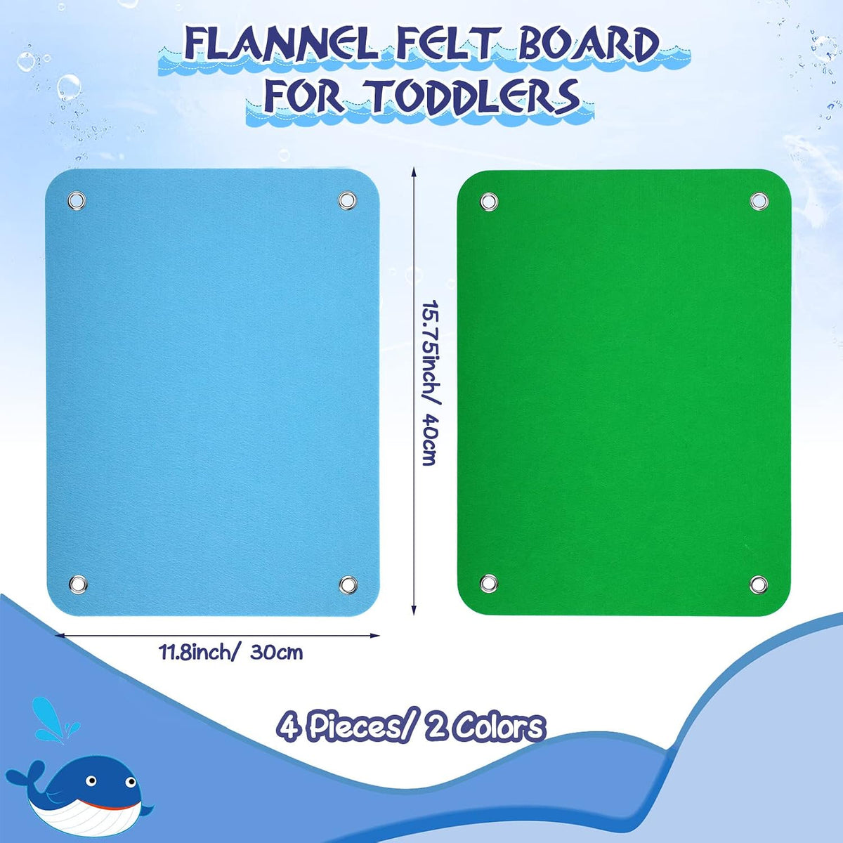 Yunsailing felt story boards for kids, 4 black flannel boards with grommets - view 18