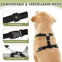 Lukovee Dog Car Harness Seat Belt Set - Medium / Blue - image 4