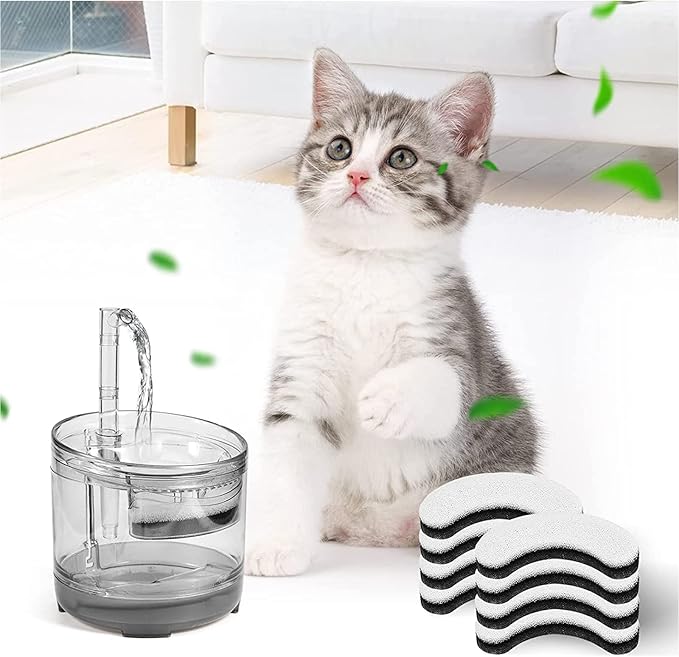 Cat Water Fountain Filters, 12 Pack Pet Fountain Replacement Foam Sponge Pre-Filters Fit for Clear Cat Water Fountain Dispenser