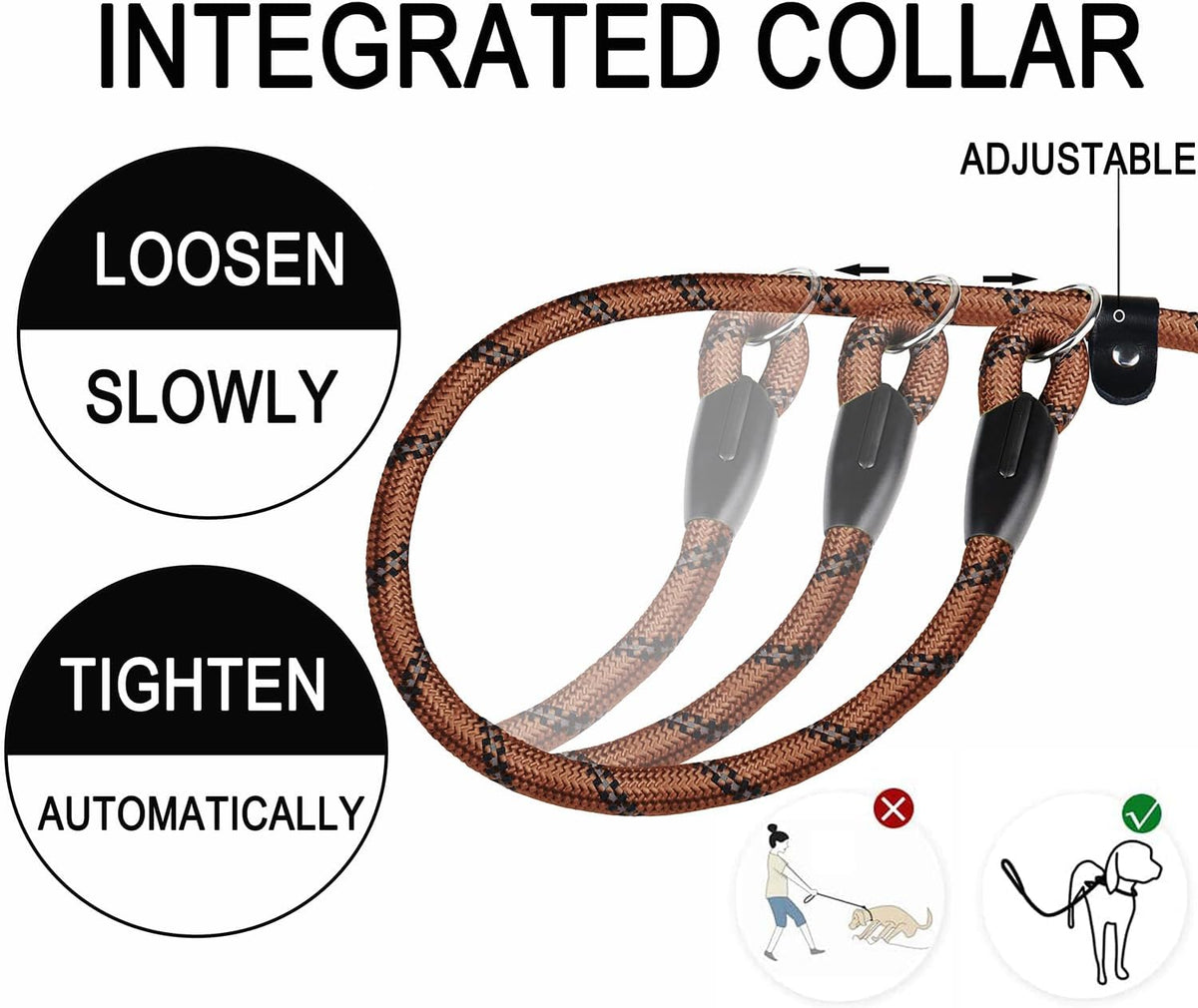 Dog Leash, 6 FT Heavy Duty Dog Leashes with Comfortable Padded Handle,Black – Essentials for Dogs - Brown / 6 Feet x 1/2 Inch - image 4