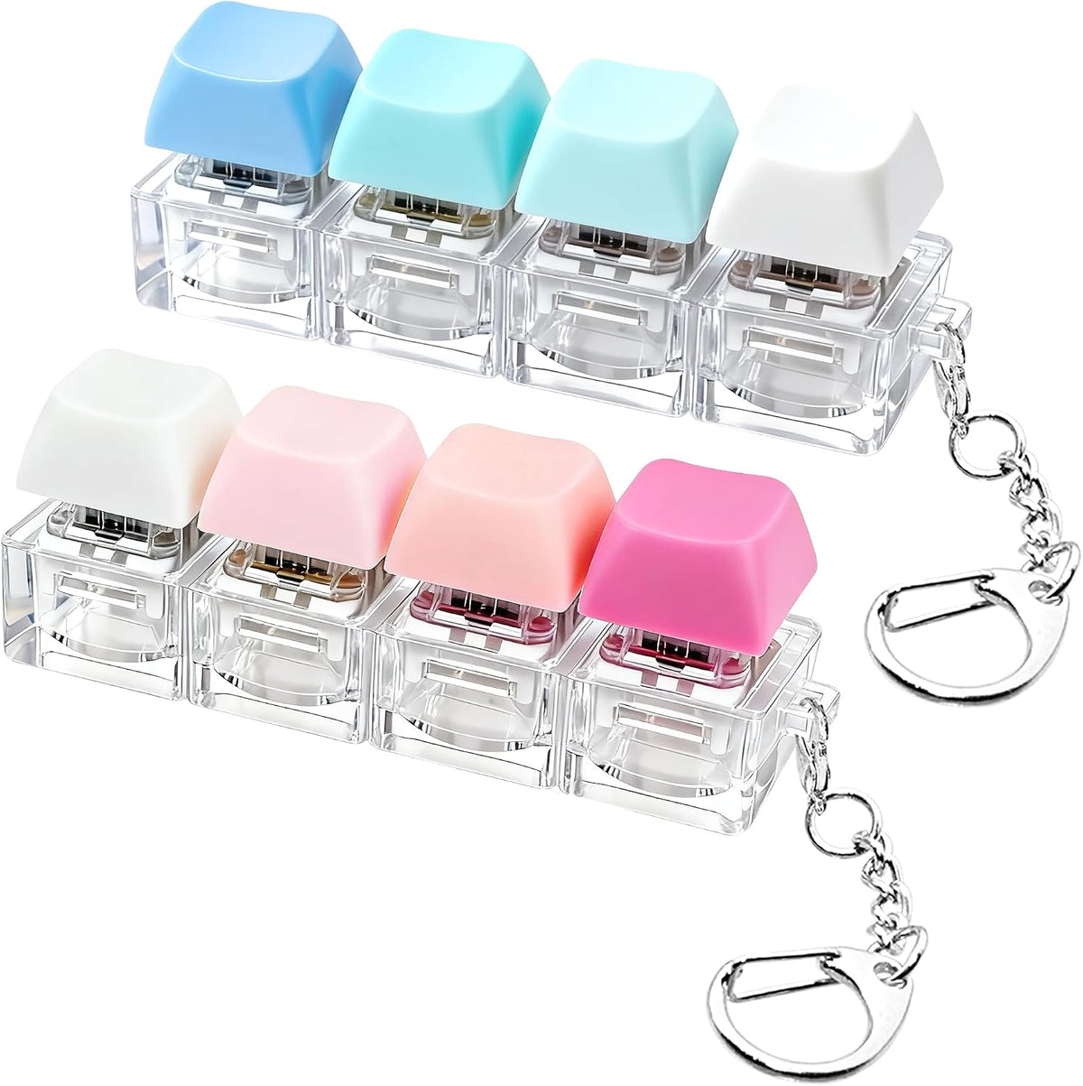 2 PCS Keyboard Fidget Toy - Blue Pink / General
