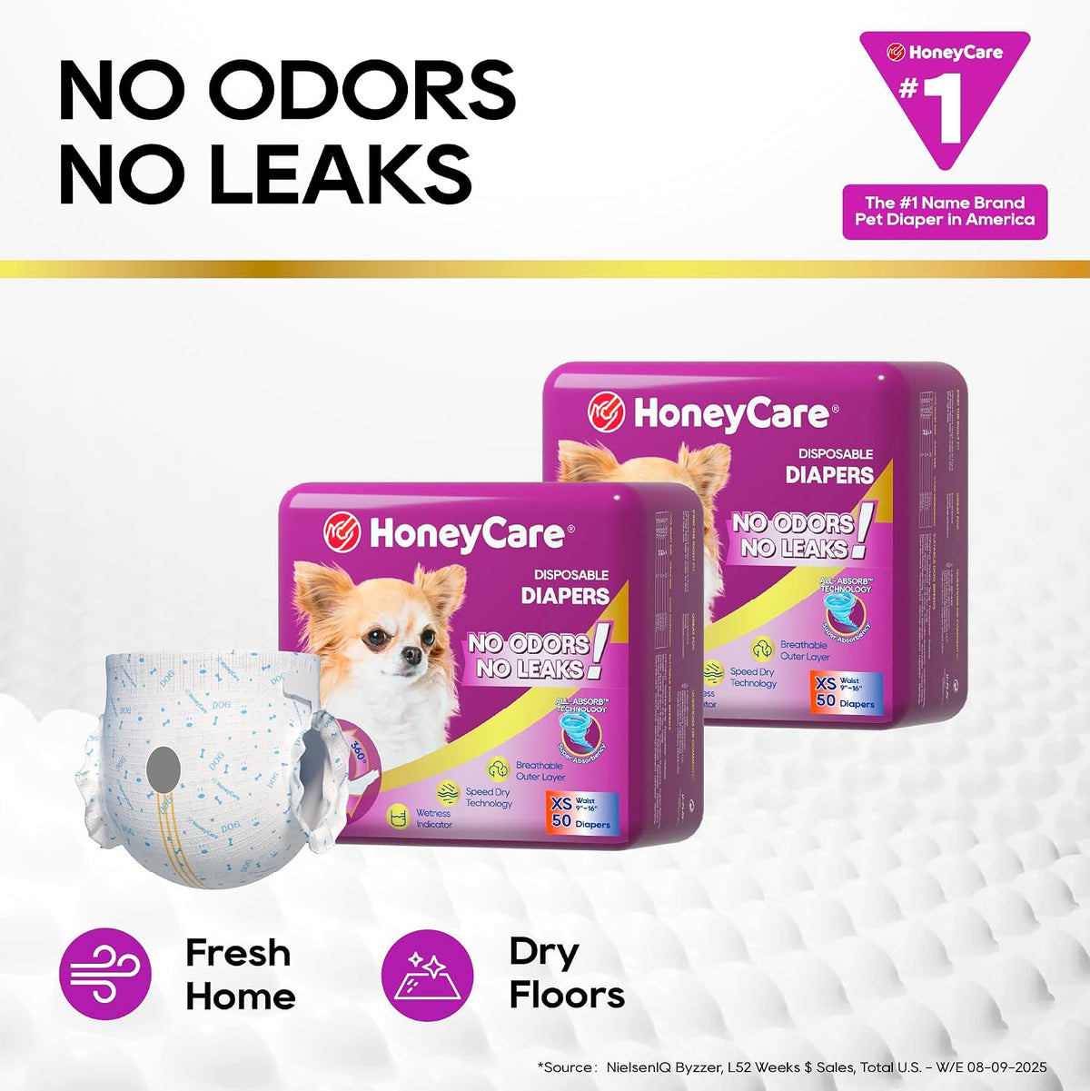 HONEY CARE All-Absorb Disposable Female Dog Diapers Small Size - X-SMALL(Pack of 1) - image 3