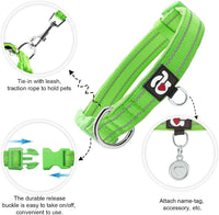 Reflective Dog Collar, Neoprene Padded Small Dog Collar, S - Small (Pack of 1) / Green - image 2