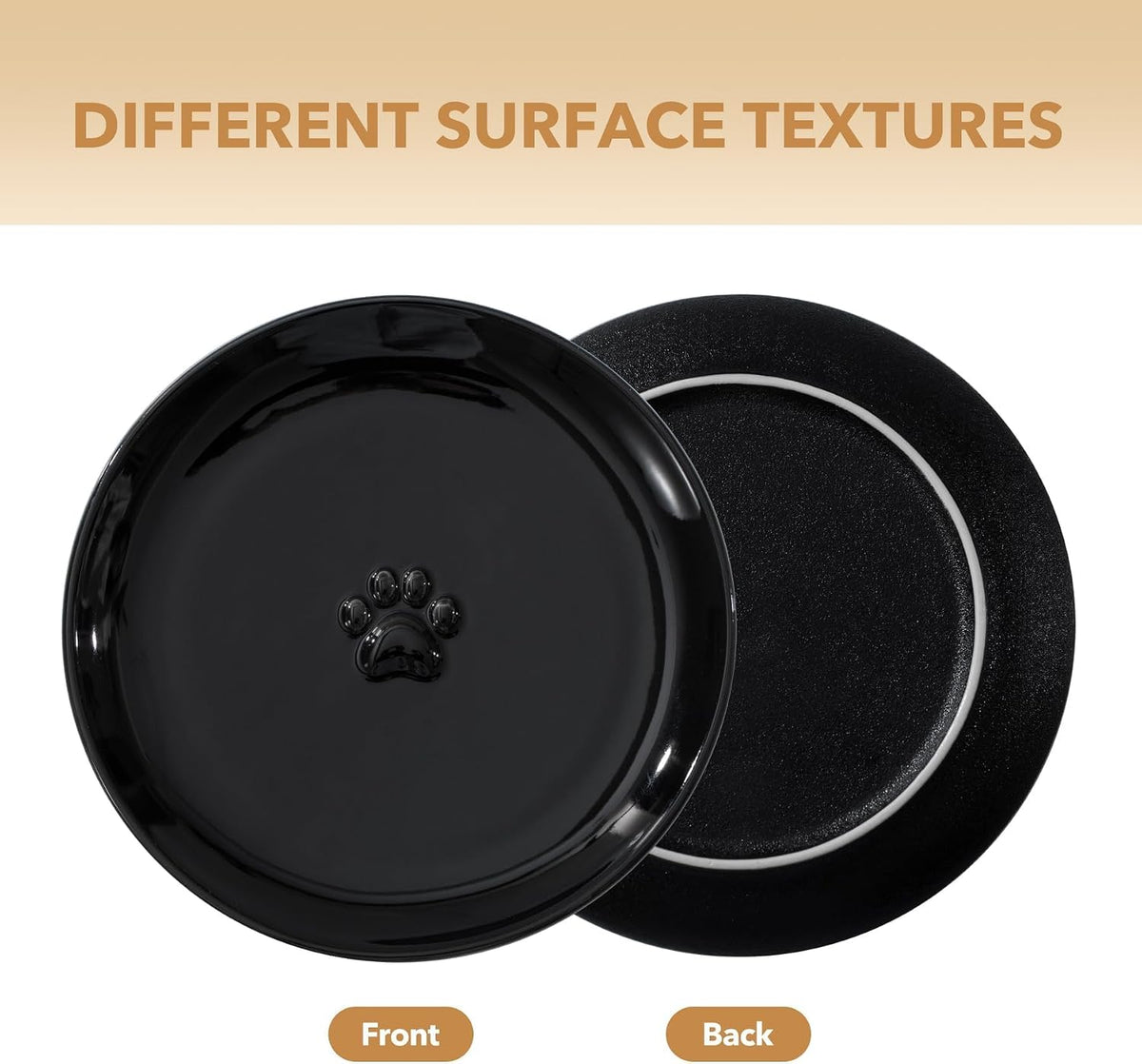 Elevated Cat Bowls, Cat Food and Water Bowl Set - Black / 2 Bowls+2 Dishes - image 4